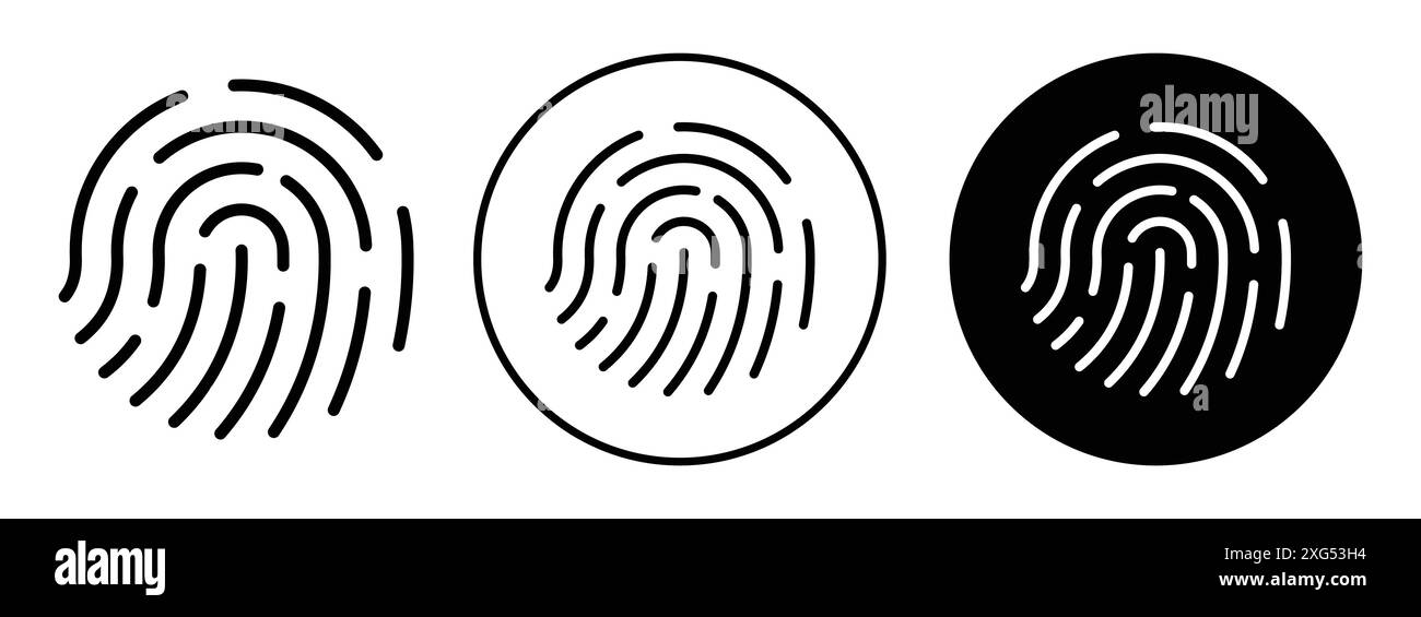 Touch ID icon vector logo set collection for web app ui Stock Vector ...