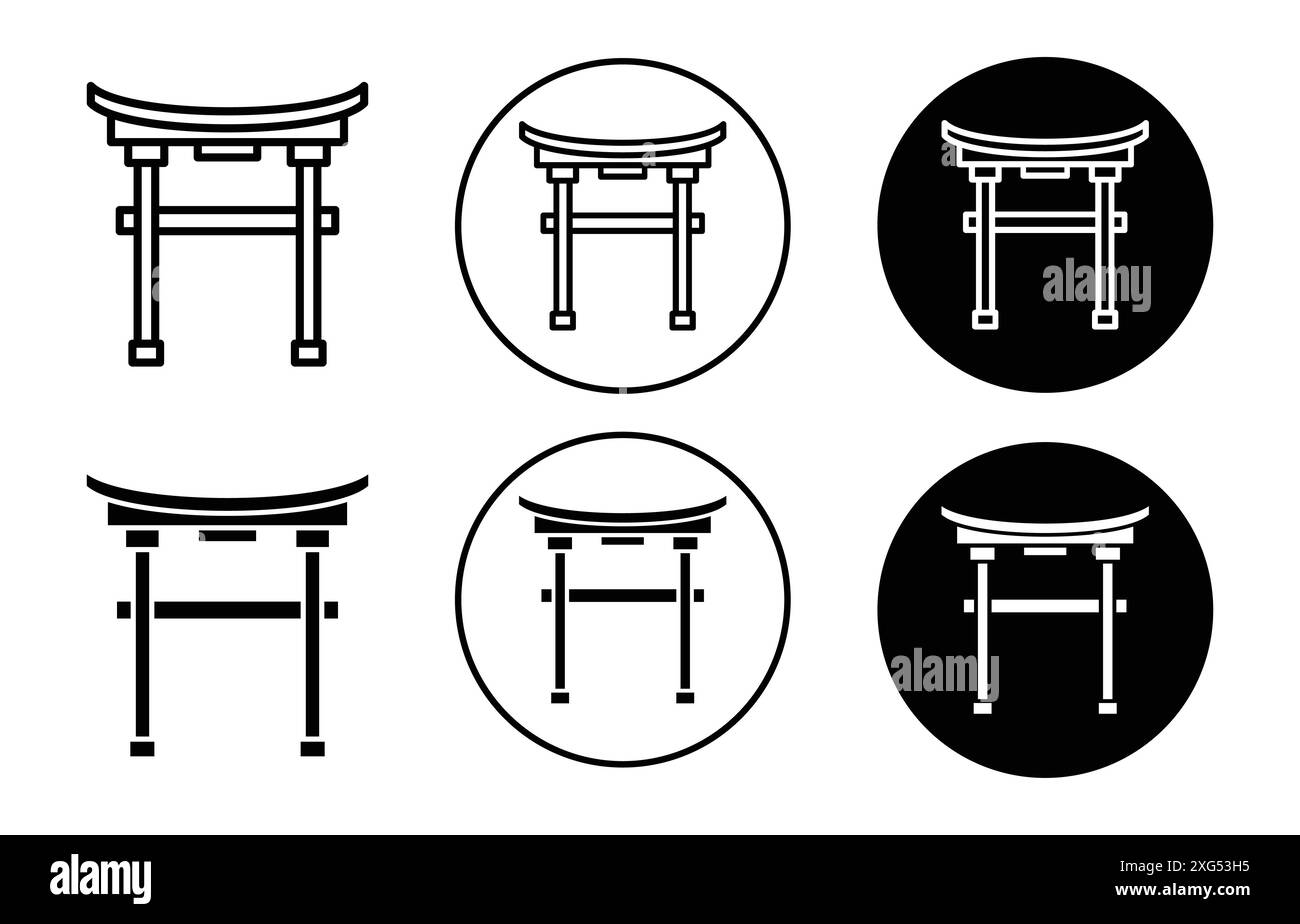 Torii gate icon vector logo set collection for web app ui Stock Vector ...