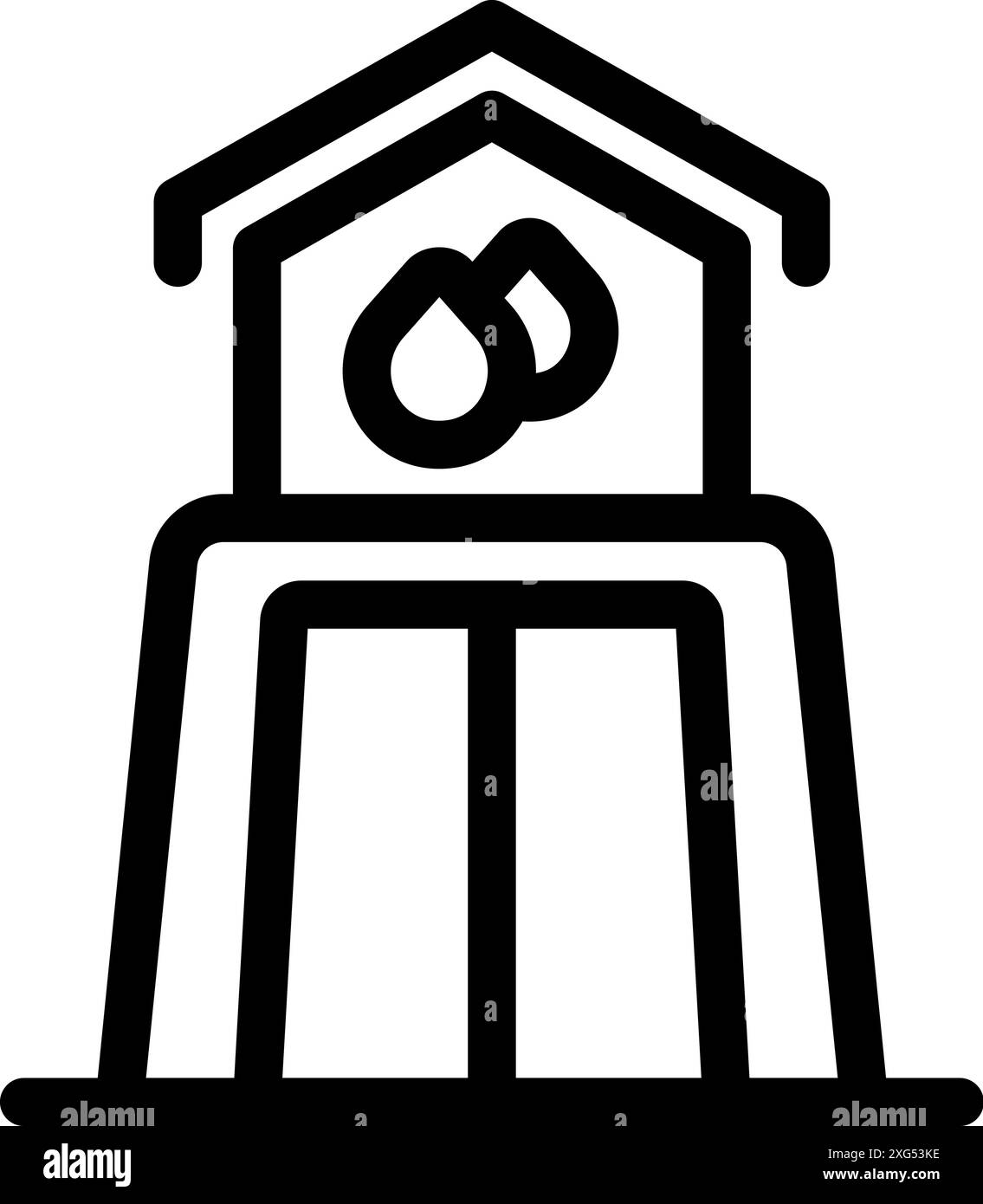 Simple icon of a water tower supplying clean water Stock Vector Image ...