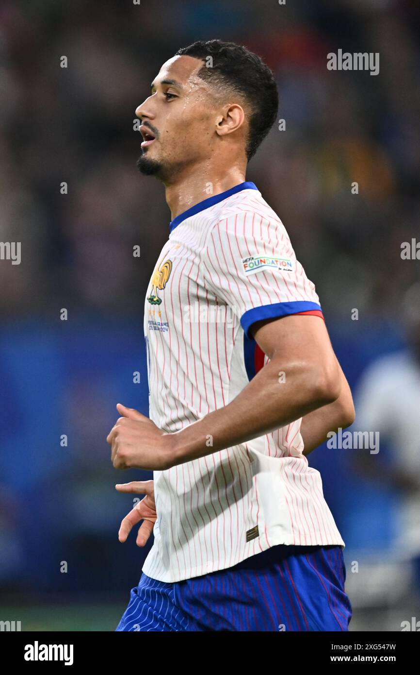 HAMBURG, GERMANY - JULY 5: William Saliba of France during the UEFA EURO 2024 quarter-final match between Portugal and France at Volksparkstadion on J Stock Photo