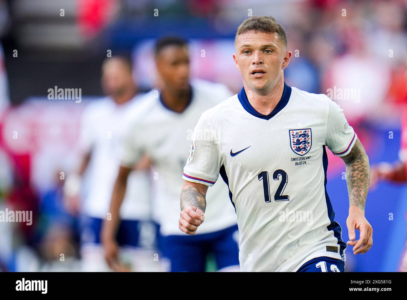 DUSSELDORF, GERMANY - JULY 6: Kieran Trippier of England looks on ...