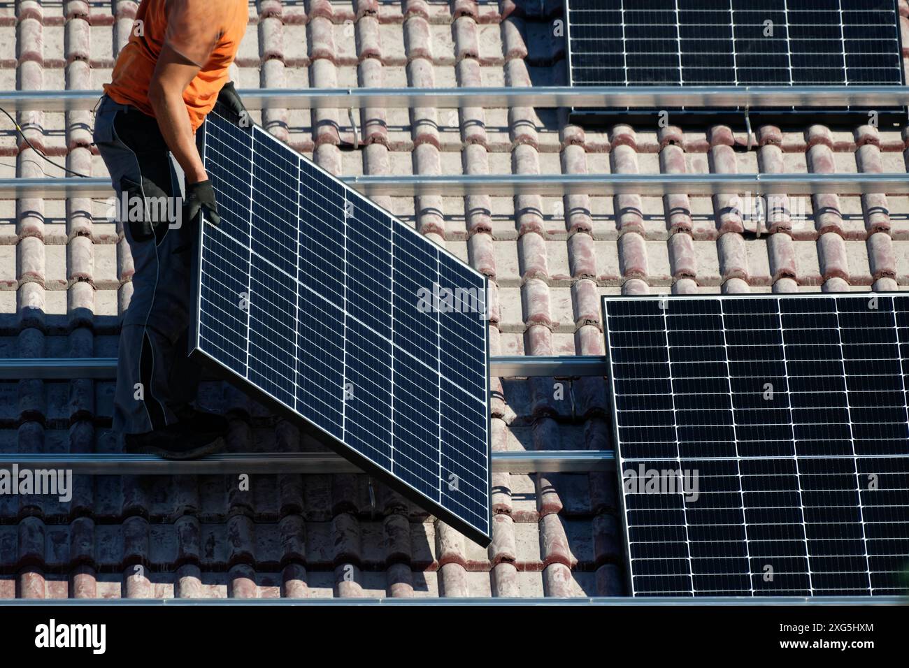 Installation of a photovoltaic system Stock Photo - Alamy