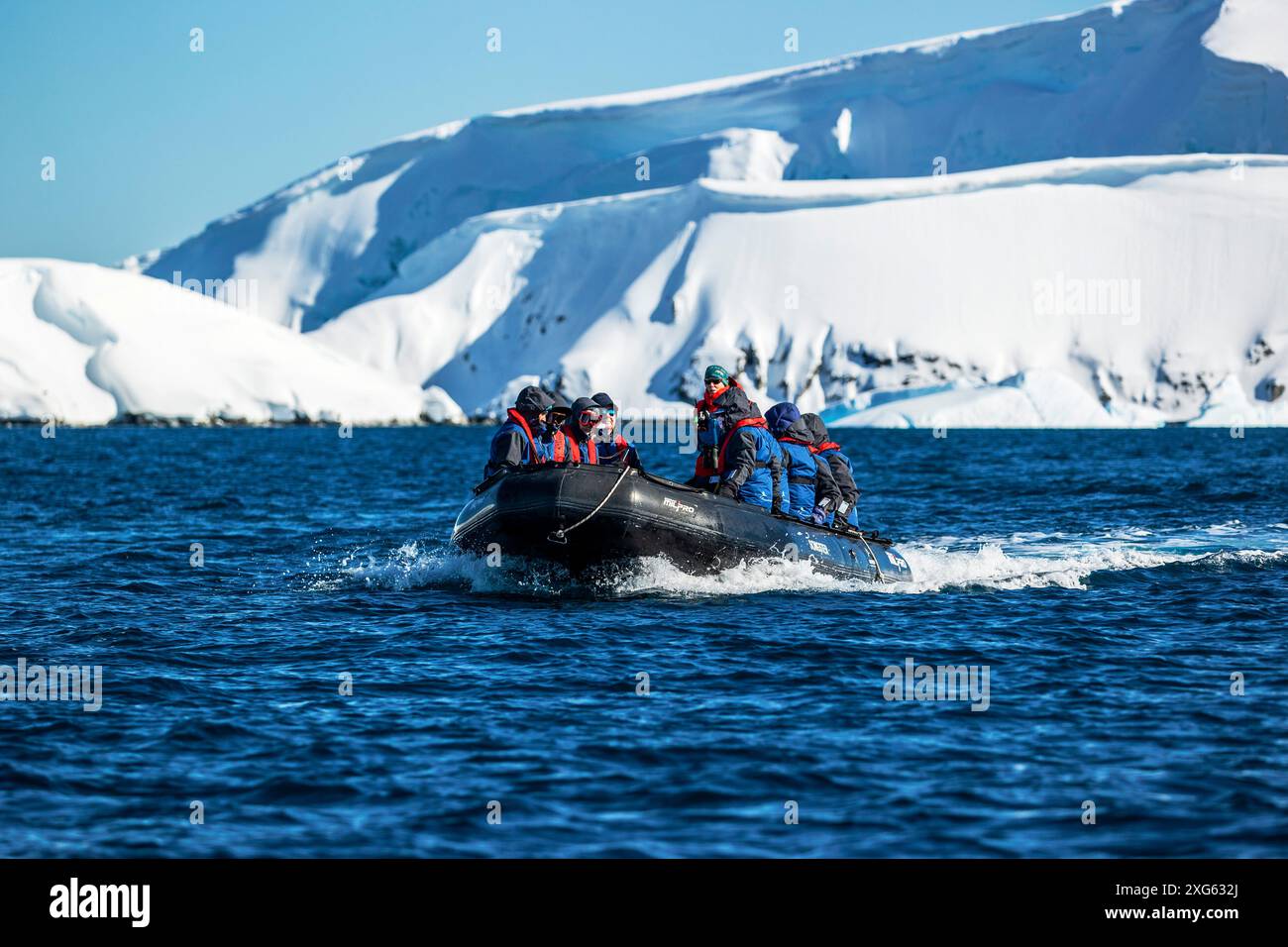 Zodiac causing around Melchior Island, Antarctica, Sunday, November 19
