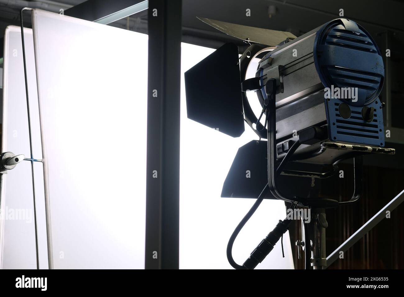 Photo studio with professional equipment and lighting equipment for live show or cinema Stock Photo