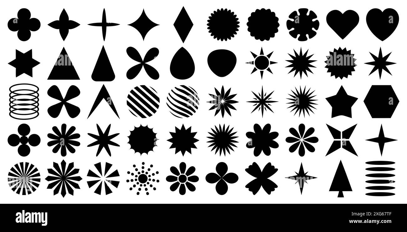 Big Shapes Pattern Shapes stars Black and White Stock Photos & Images - Alamy