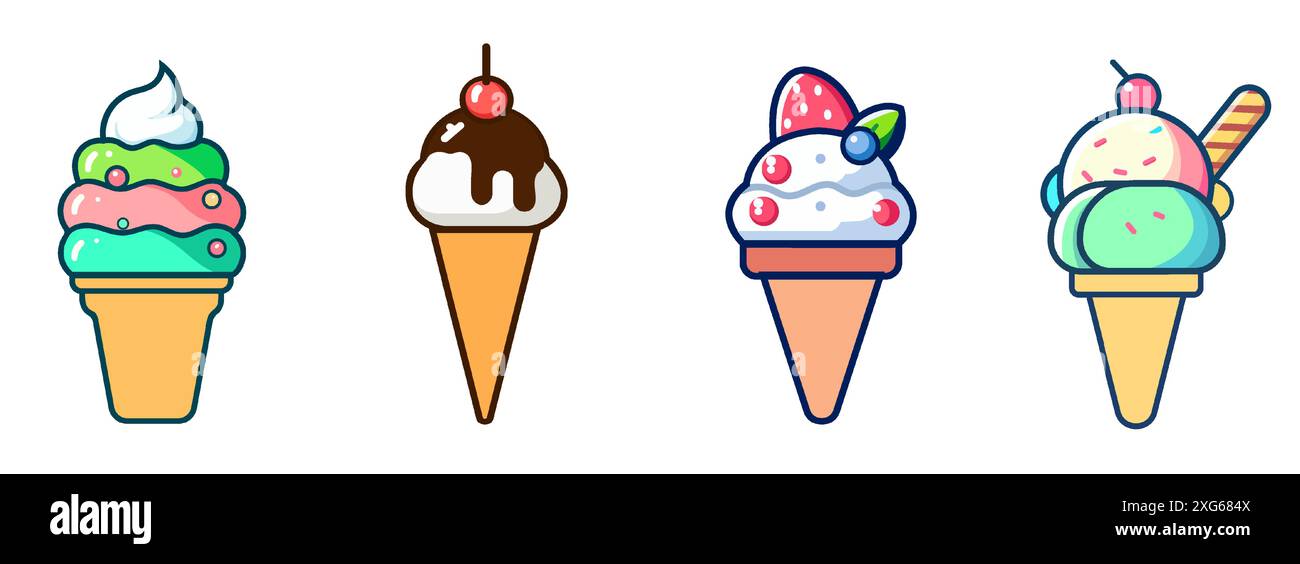 Ice cream set, vector illustration Stock Vector Image & Art - Alamy