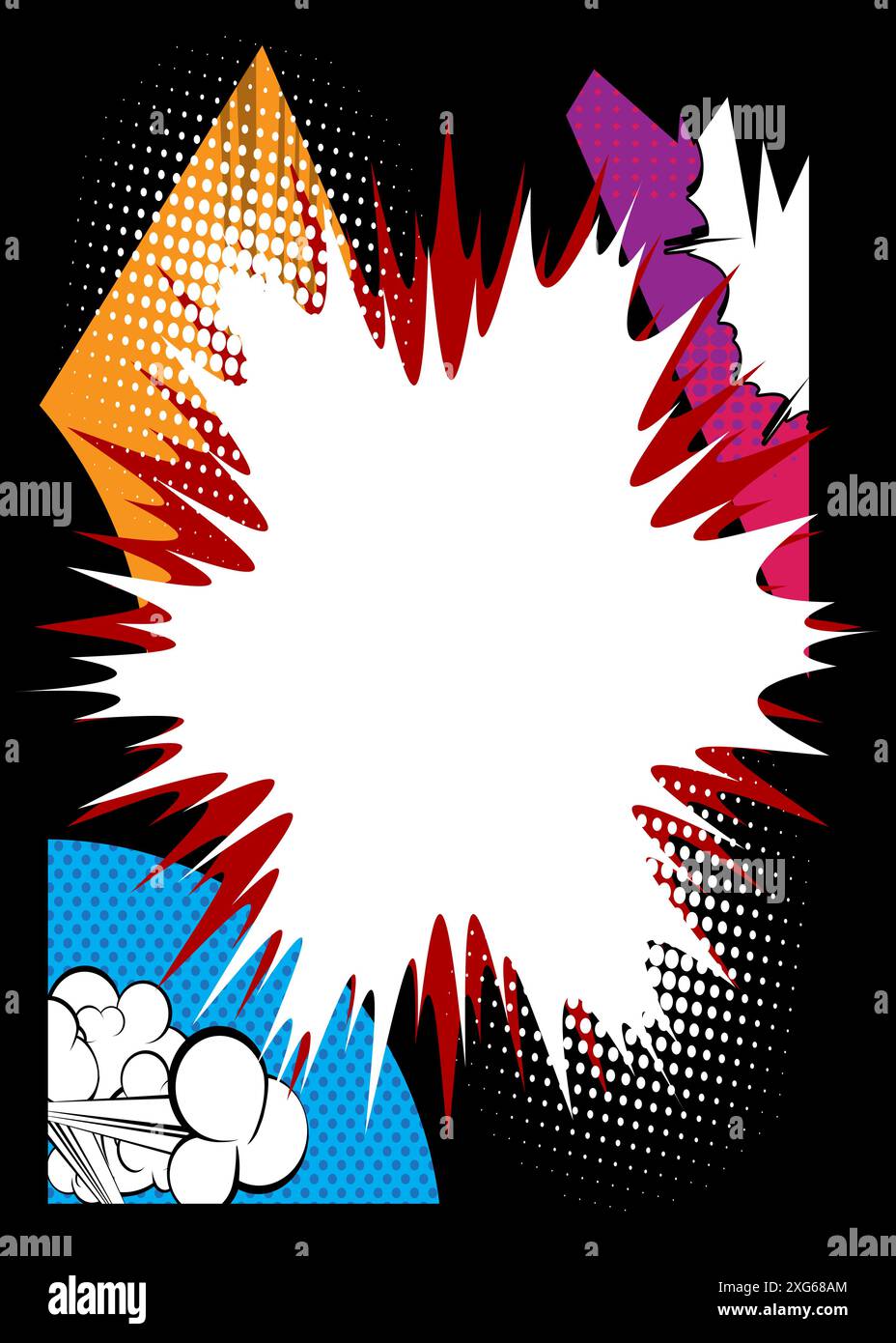 Simple Cartoon Background, comic book abstract speech bubble backdrop ...