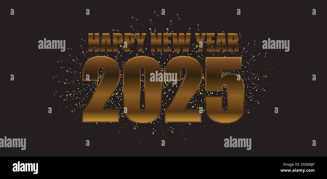 Celebrating 2025 Happy New Year Stock Vector