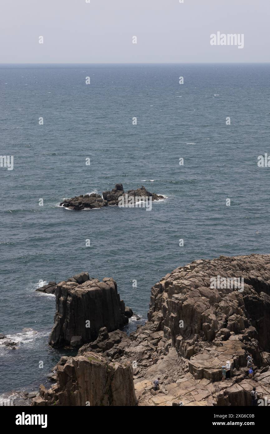 Tojinbo (東尋坊, Tōjinbō) is a one kilometer long stretch of rugged basalt ...