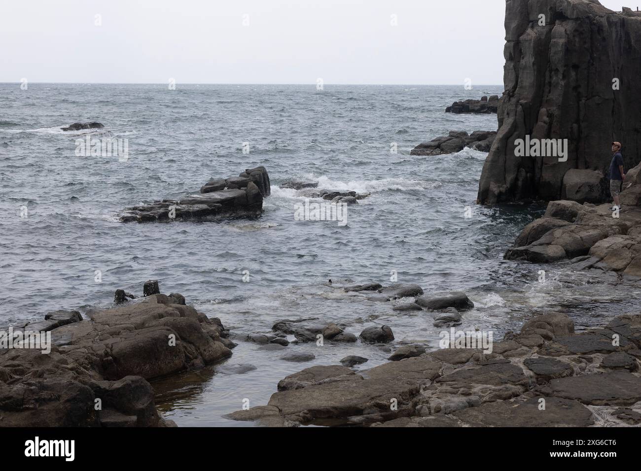 Tojinbo (東尋坊, Tōjinbō) is a one kilometer long stretch of rugged basalt ...