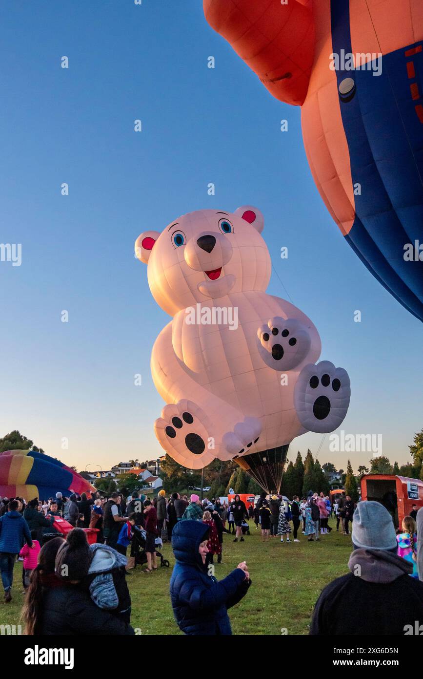 The Baby Polar Bear Balloon is ready for takeoff at the 2024 Balloons