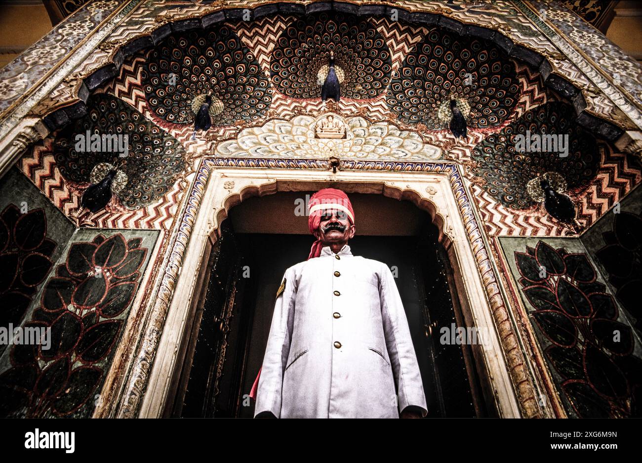 'Pritam Niwas Chowk', Peacock Courtyard. Royal Palace. Jaipur. Rajasthan. India. Stock Photo