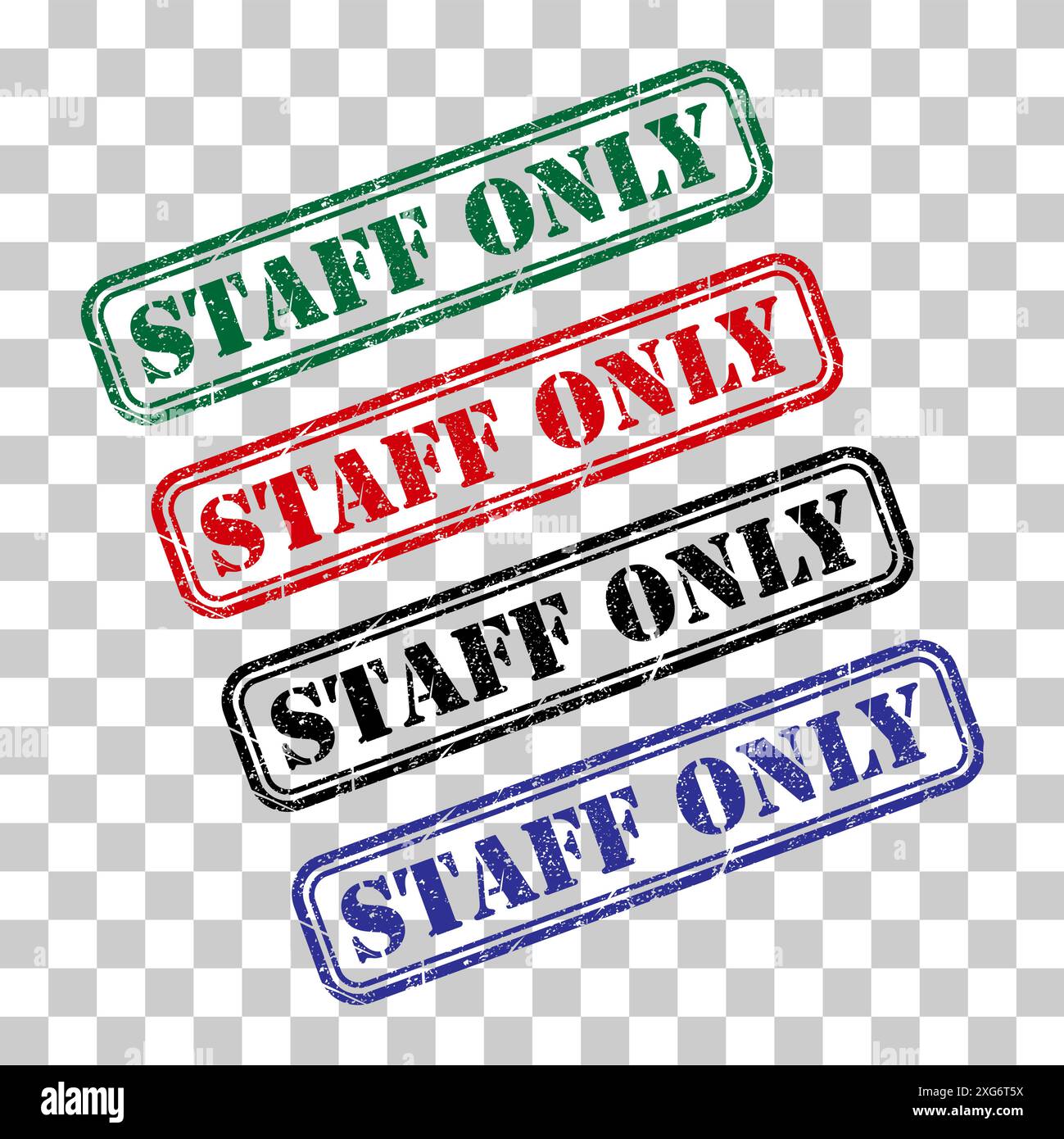 Set of Only staff icon, danger zone symbol, safety entry person sign ...