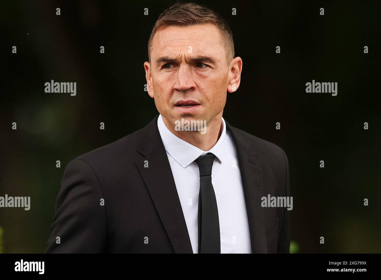 Kevin Sinfield arrives during Rob CBE Burrow Funeral at Pontefract Crematorium, Pontefract, United Kingdom, 7th July 2024  (Photo by Mark Cosgrove/News Images) in Pontefract, United Kingdom on 7/7/2024. (Photo by Mark Cosgrove/News Images/Sipa USA) Stock Photo