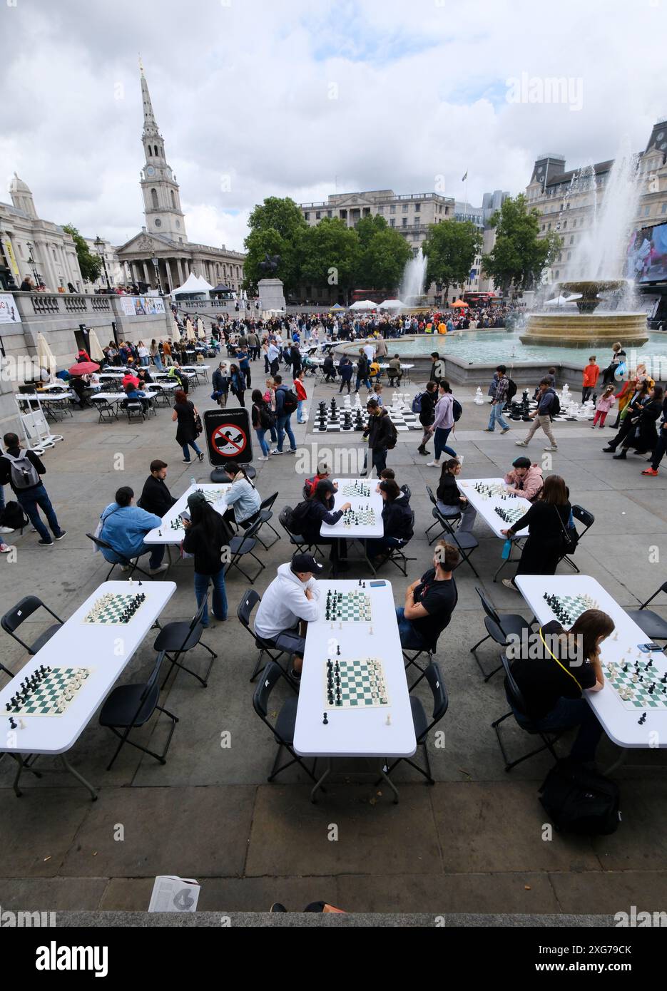 Trafalgar Square, London, UK. 7th July 2024. Chess Fest 2024 the UK's