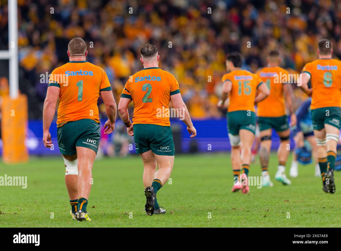 Australian players in action during the Men's Rugby International Test