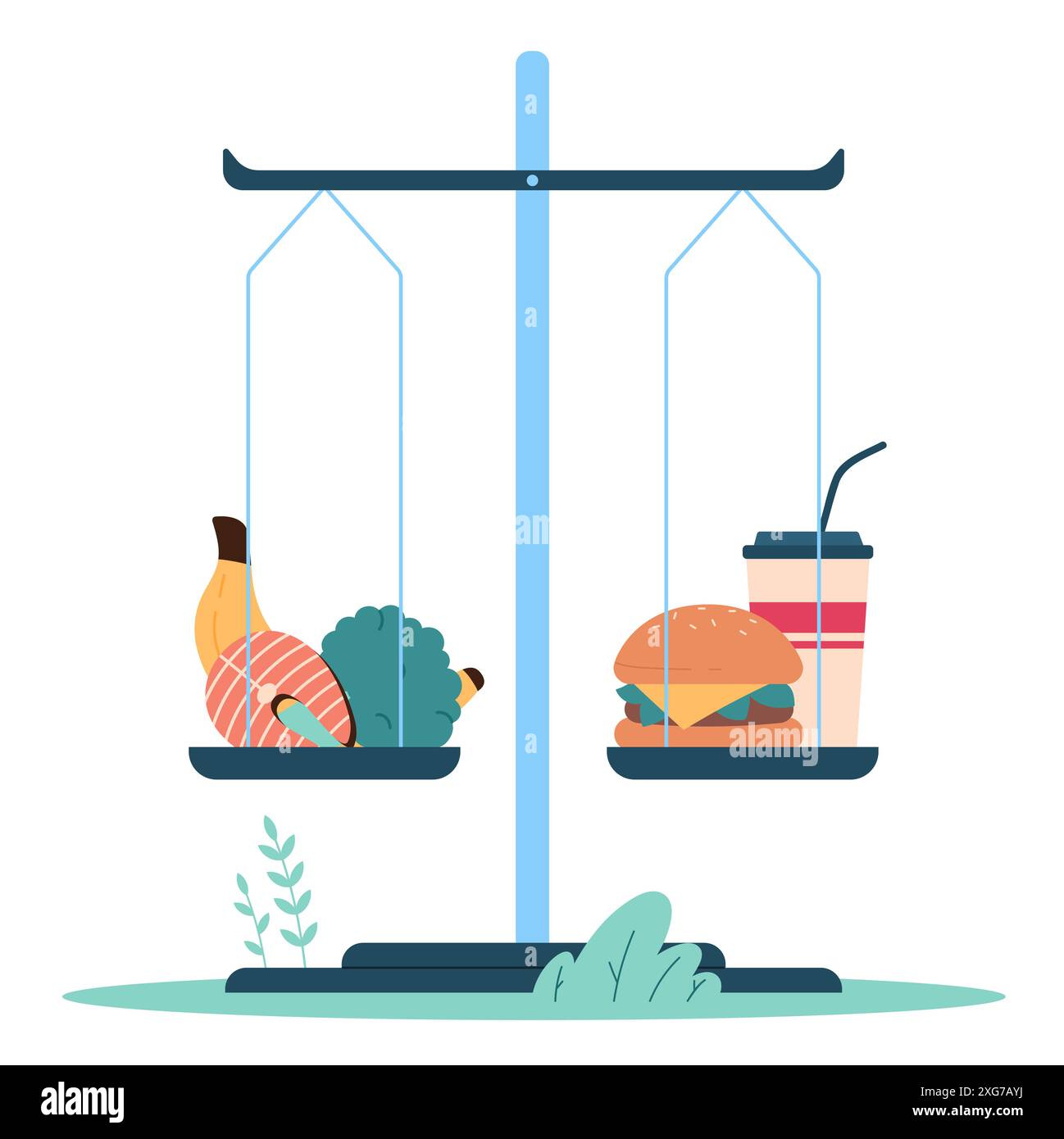 scales-comparing-healthy-food-and-fast-food-symbolizing-the-balance-between-nutrition-and