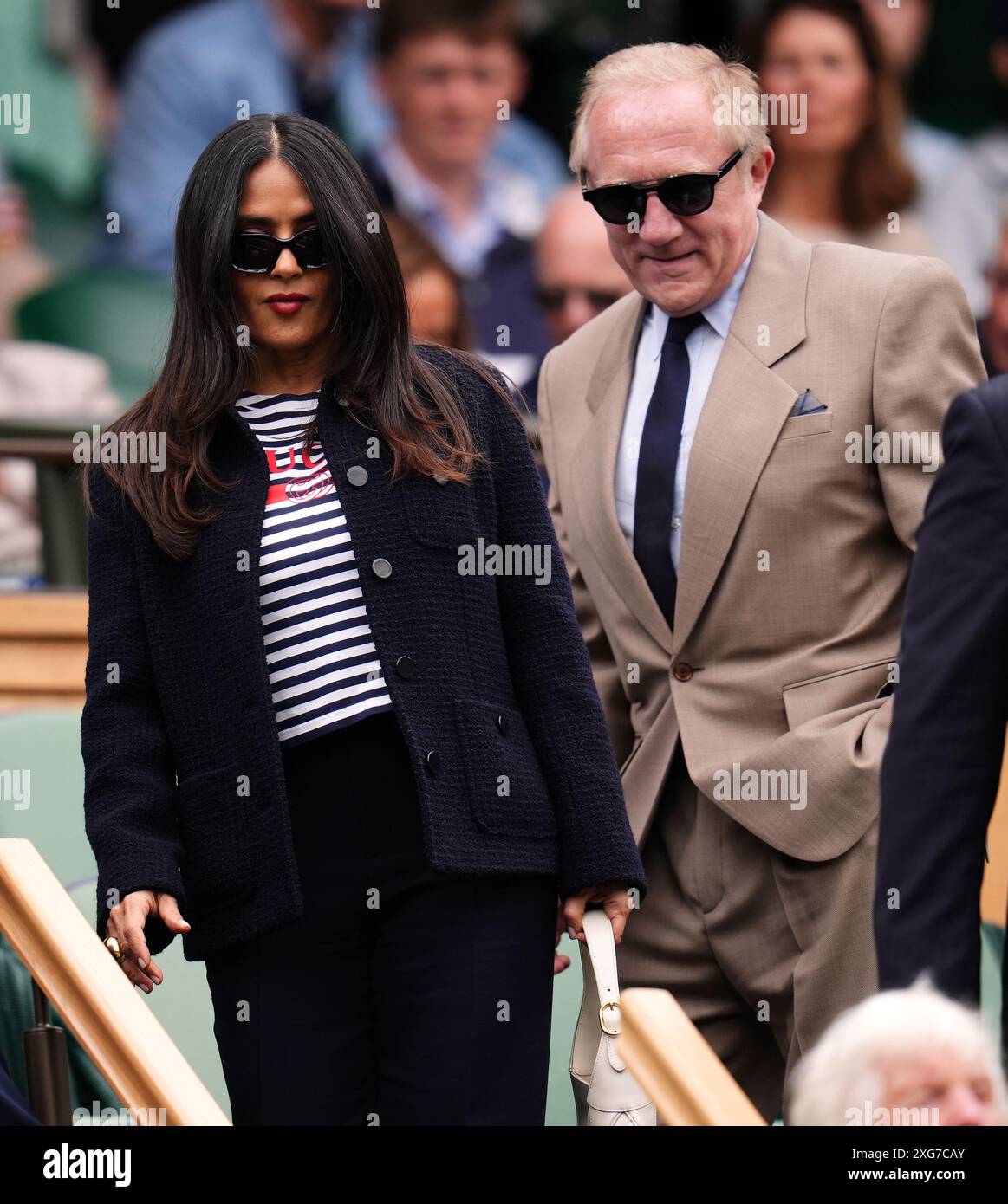 Salma Hayek and FrancoisHenri Pinault in the royal box on day seven of
