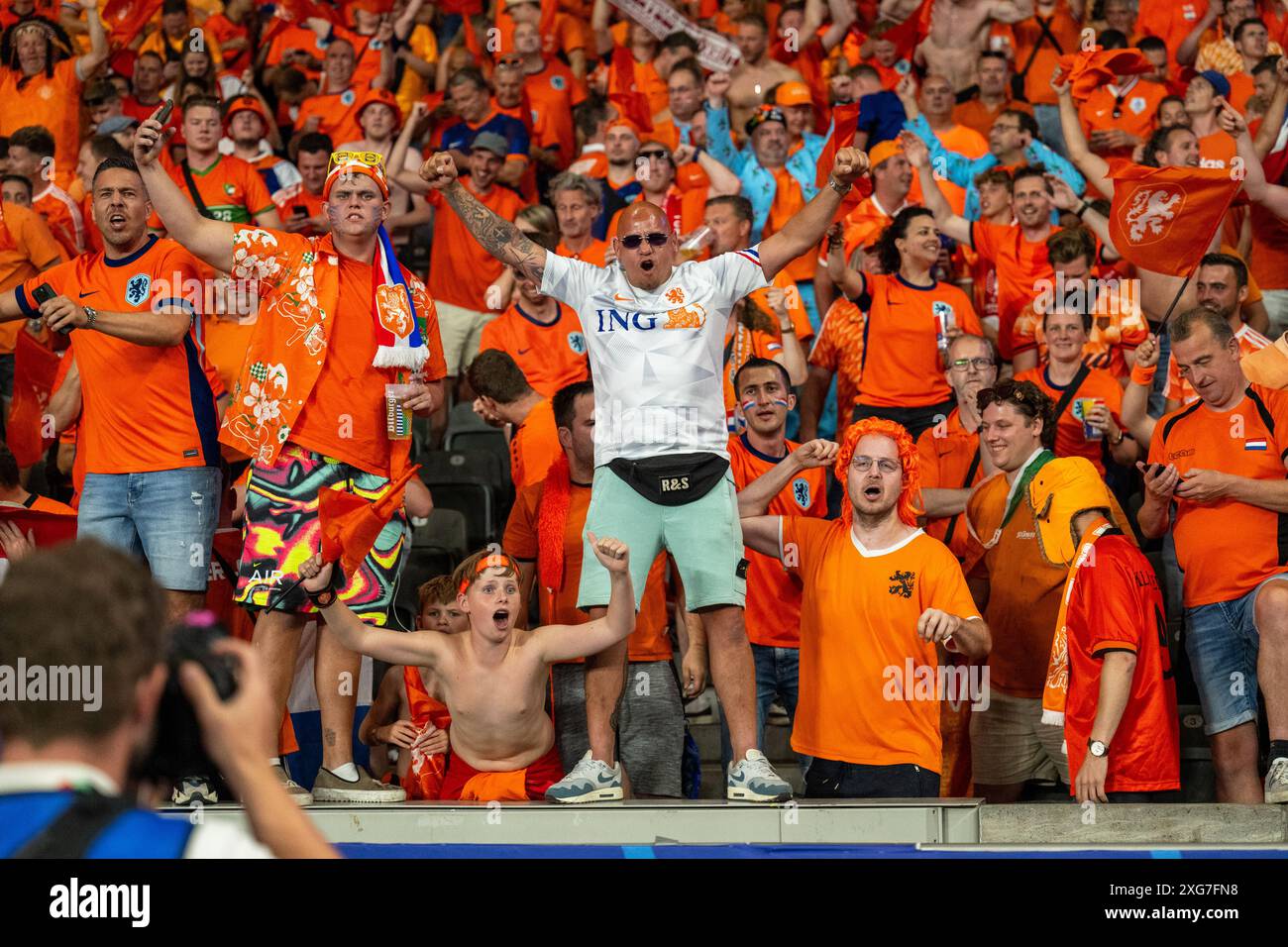 Berlin, Germany. 06th July, 2024. Football fans of the Netherlands seen ...