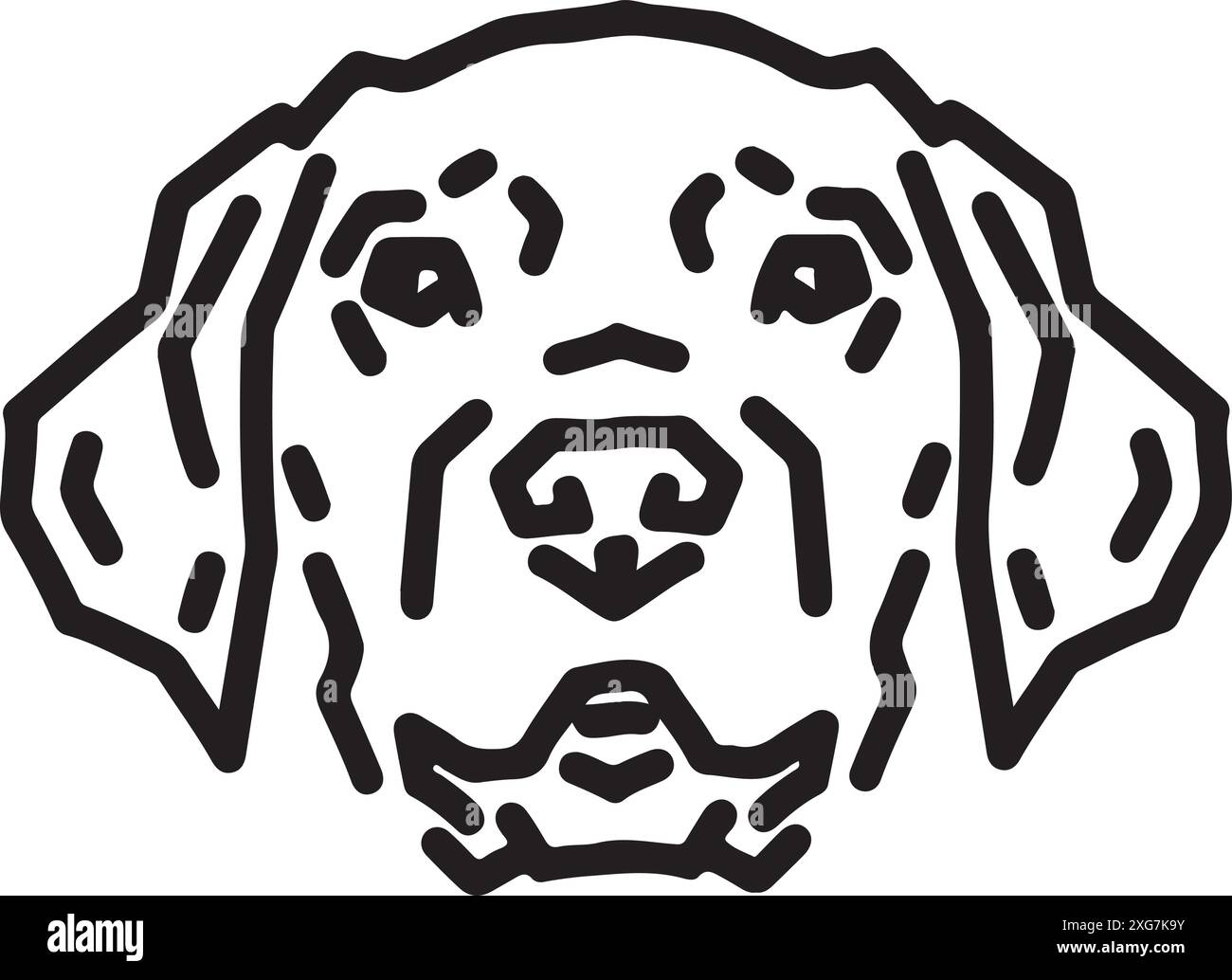Labrador portrait line drawing isolated on white background Stock ...