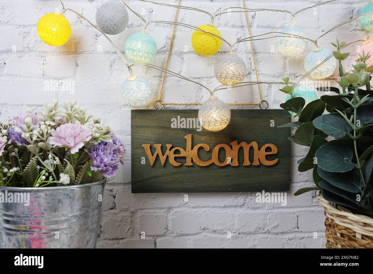 Grunge green welcome word hi-res stock photography and images - Alamy