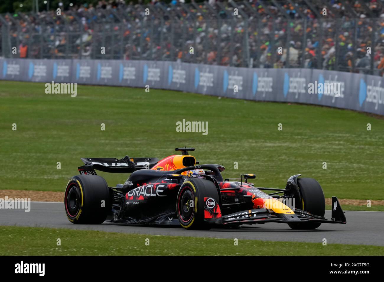 Red Bull driver Max Verstappen of the Netherlands steers his car during ...