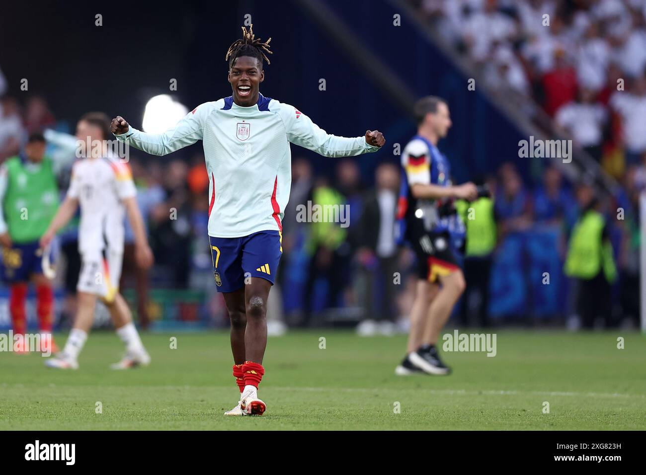 Nico Williams of Spain celebrates after scoring a goal during the Uefa