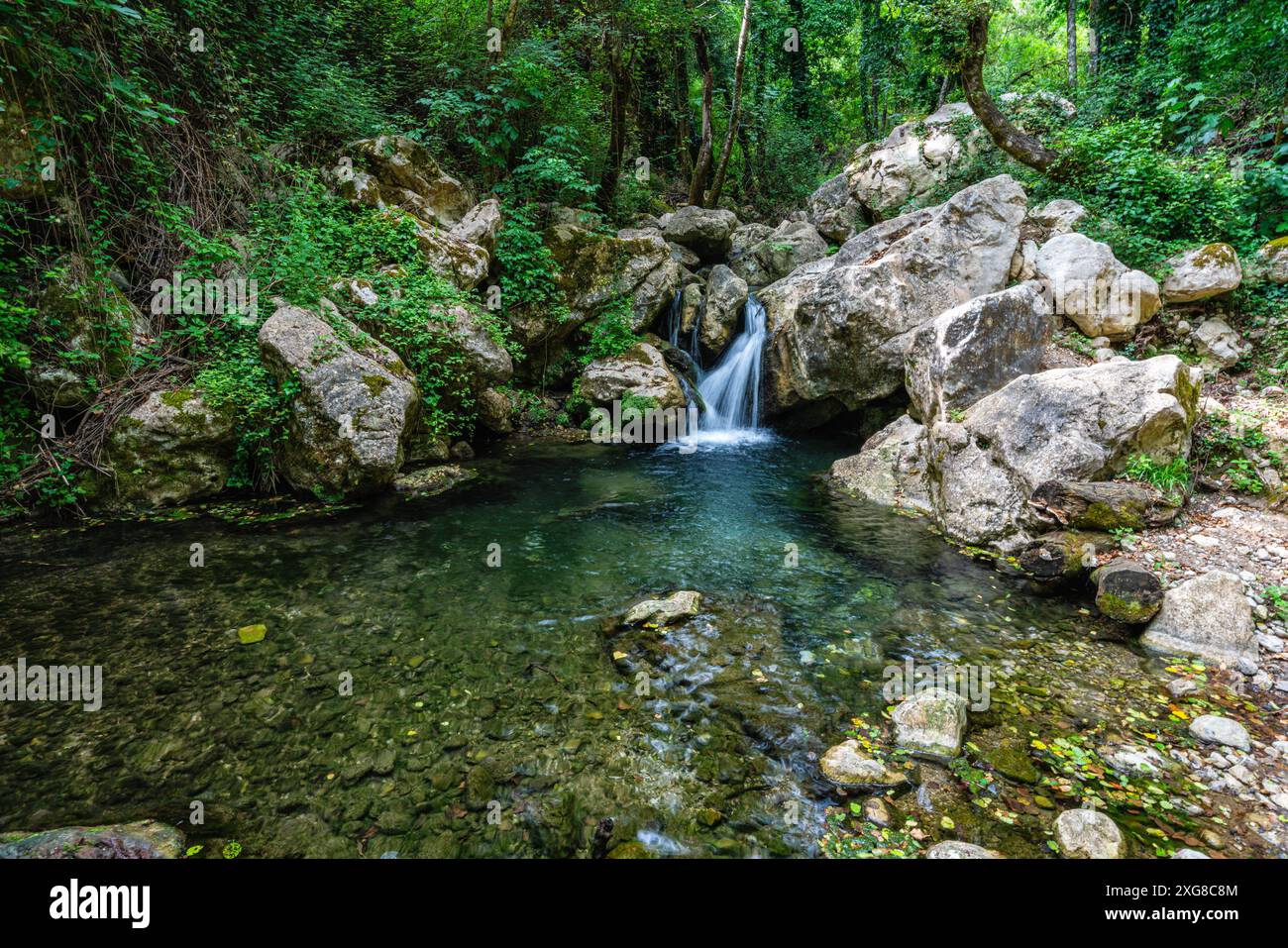 Marvelous scenery at the Forra dell'Emmisi, near Rofrano. Cilento, Campania, Italy. Stock Photo