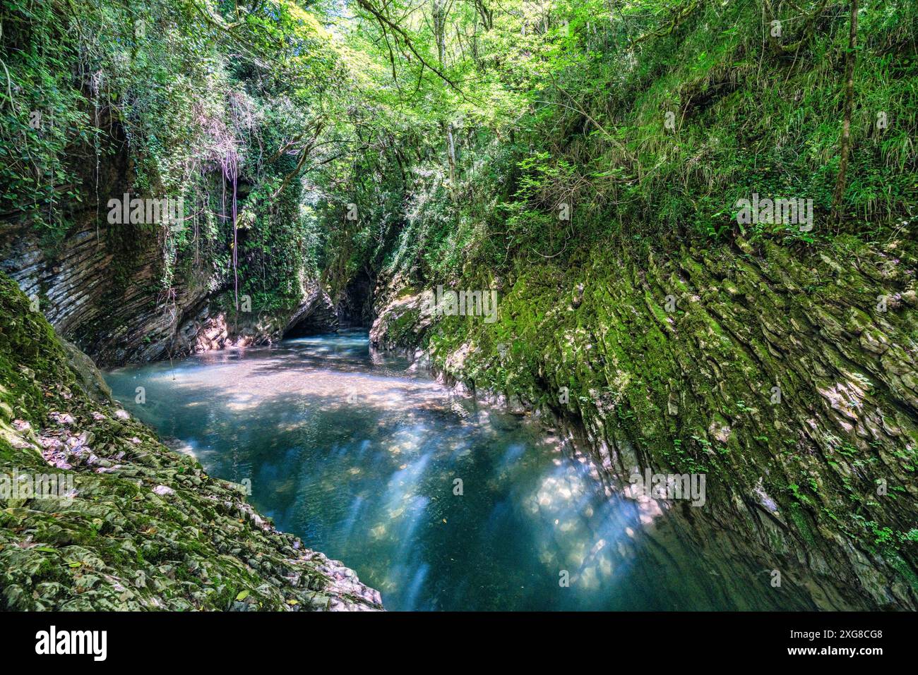 Marvelous scenery at the Forra dell'Emmisi, near Rofrano. Cilento, Campania, Italy. Stock Photo