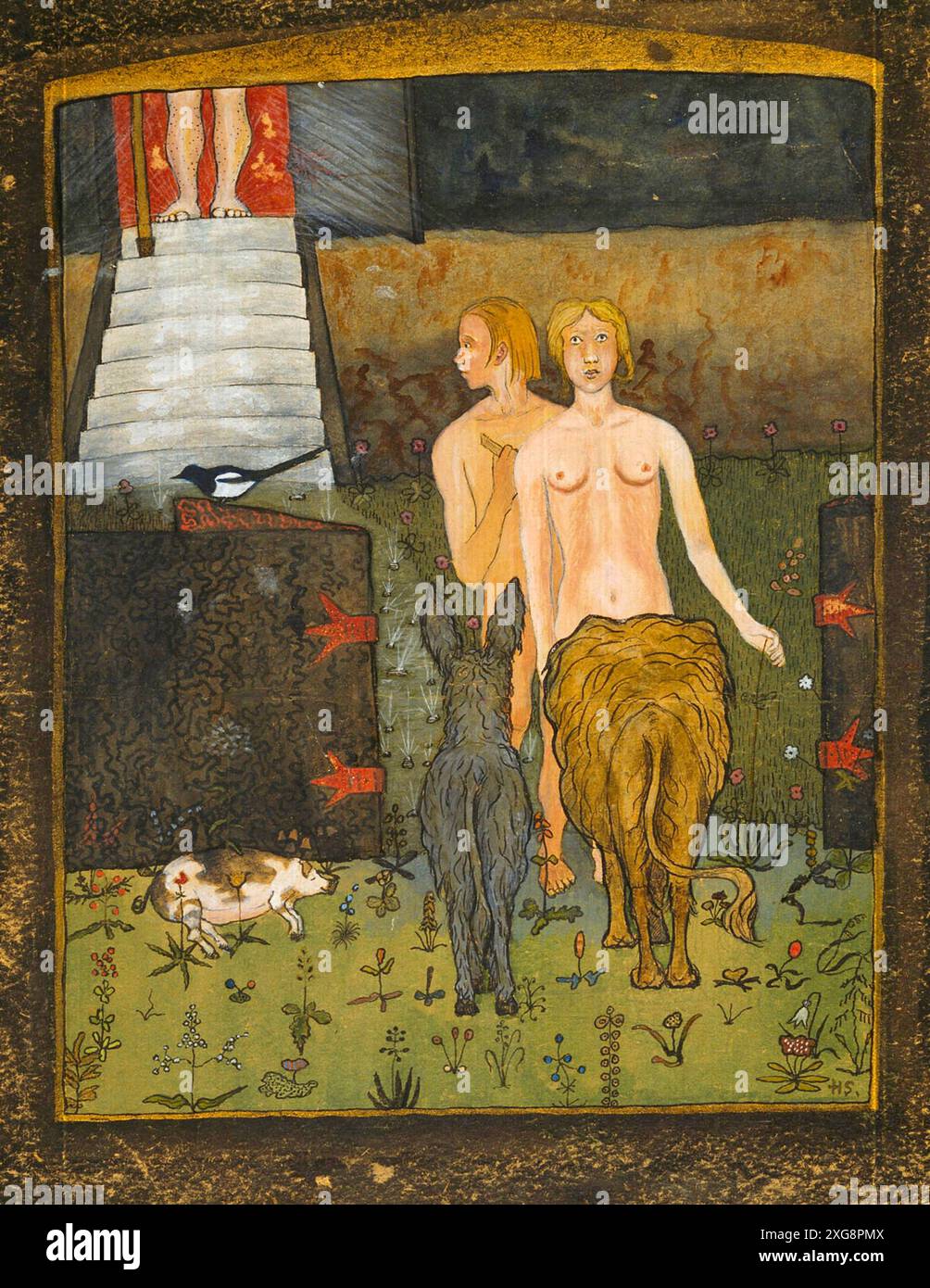 Hugo Simberg - Adam and Eve - Aatami ja Eeva - 1895 Stock Photo