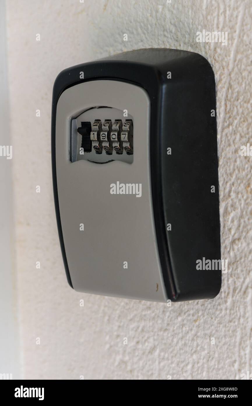 key box with combination lock for apartments Stock Photo
