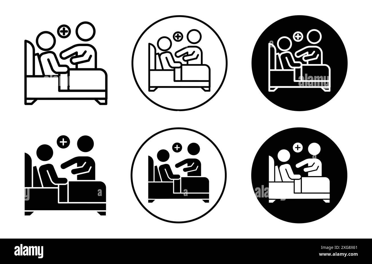 Caregiver nursing home icon vector logo set collection for web app ui Stock Vector