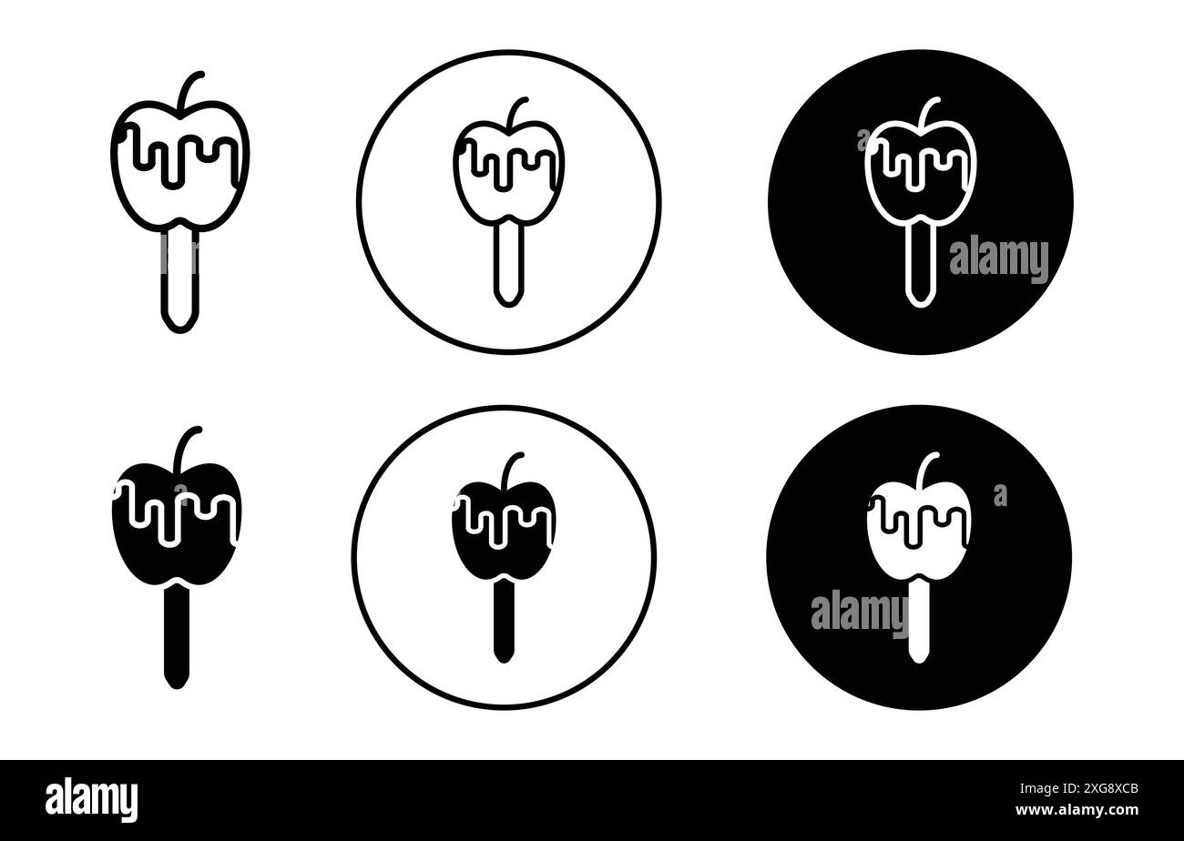 Caramelized apple icon vector logo set collection for web app ui Stock Vector