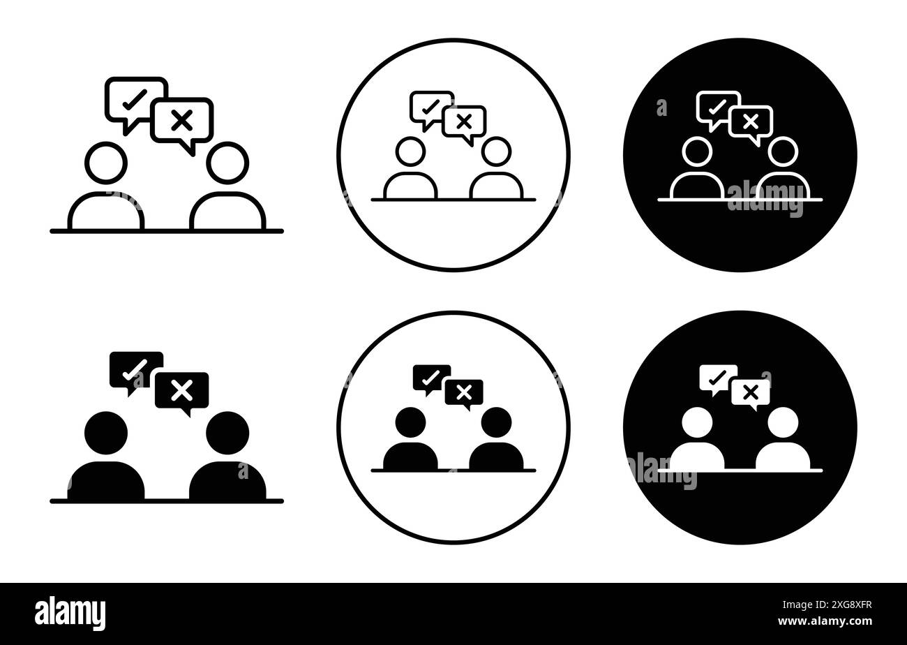 Disagreement icon vector logo set collection for web app ui Stock Vector