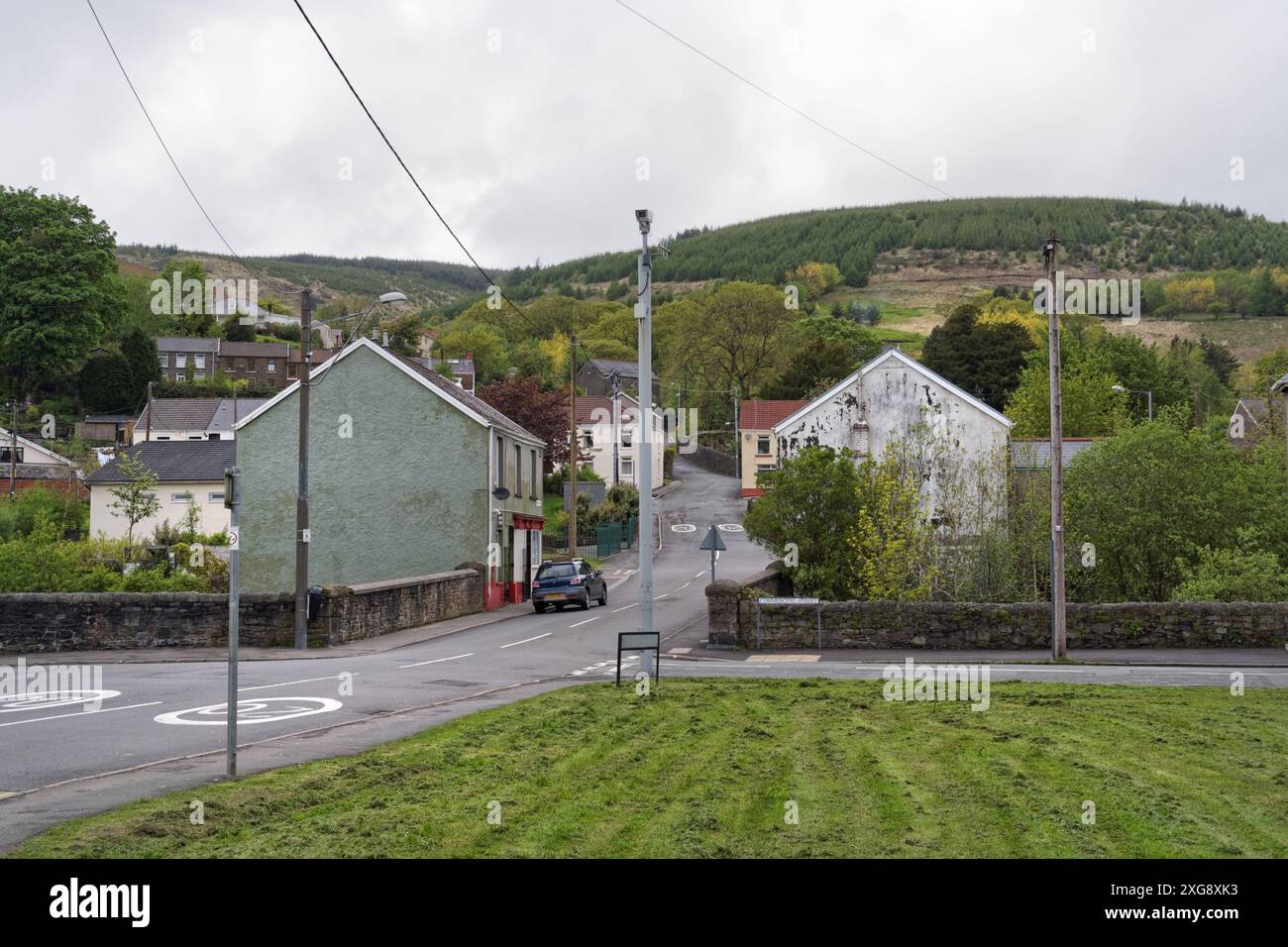 Former mining village of Glyncorrwg Wales UK, isolated Welsh valleys community Stock Photo