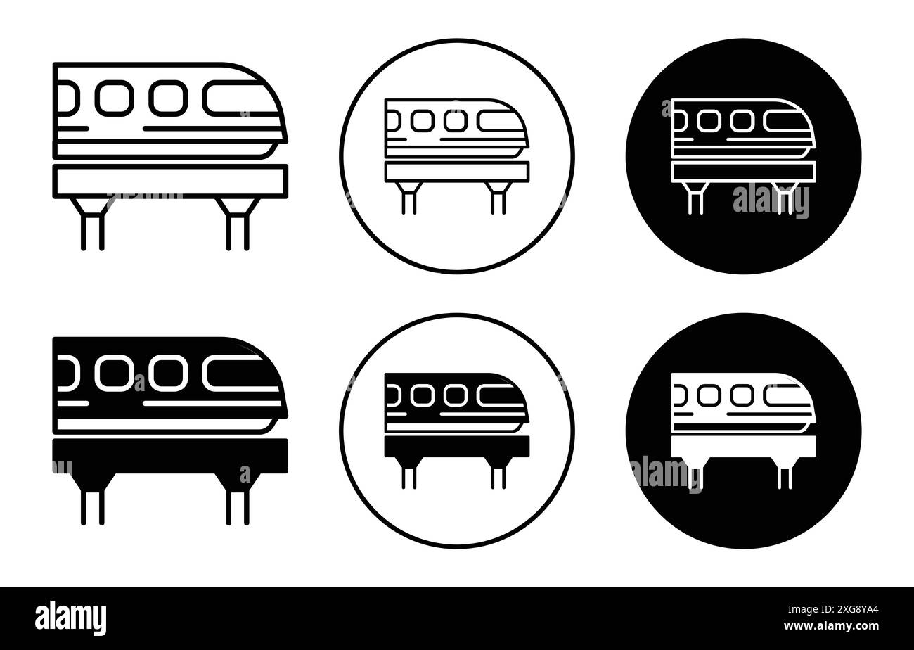 Monorail icon vector logo set collection for web app ui Stock Vector