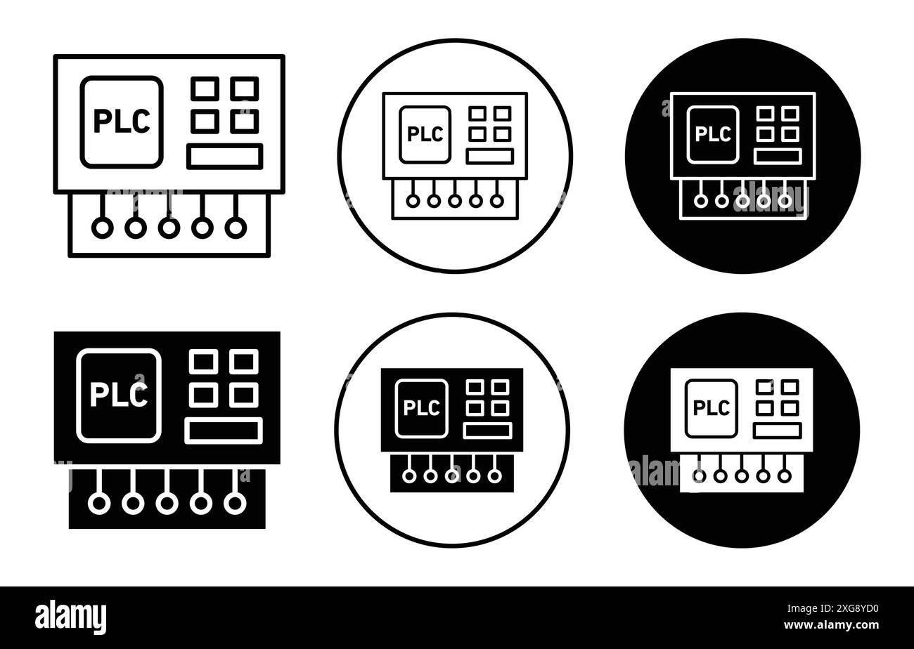 PLC Icon vector logo set collection for web app ui Stock Vector Image ...