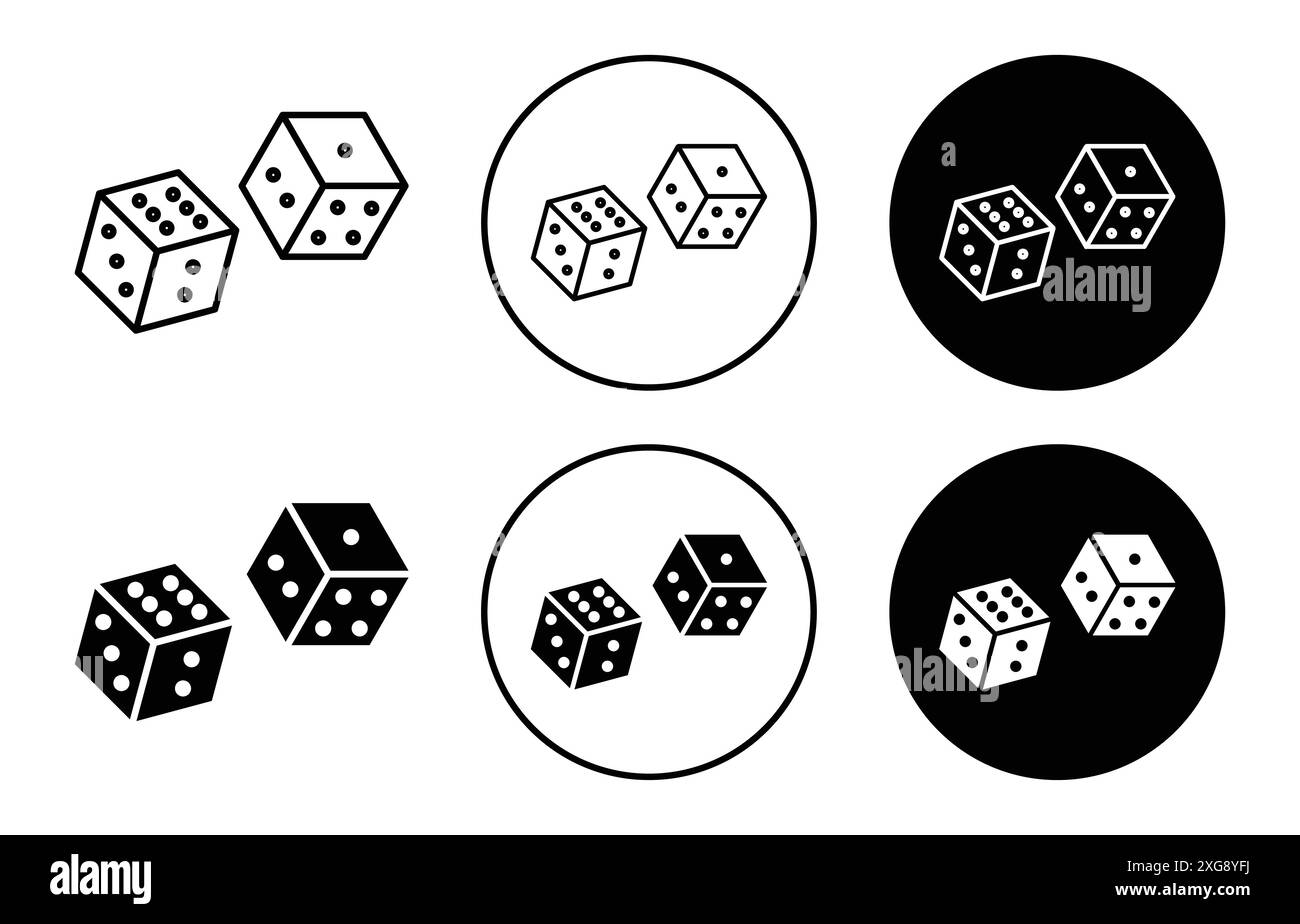 Ludo Dice icon vector logo set collection for web app ui Stock Vector