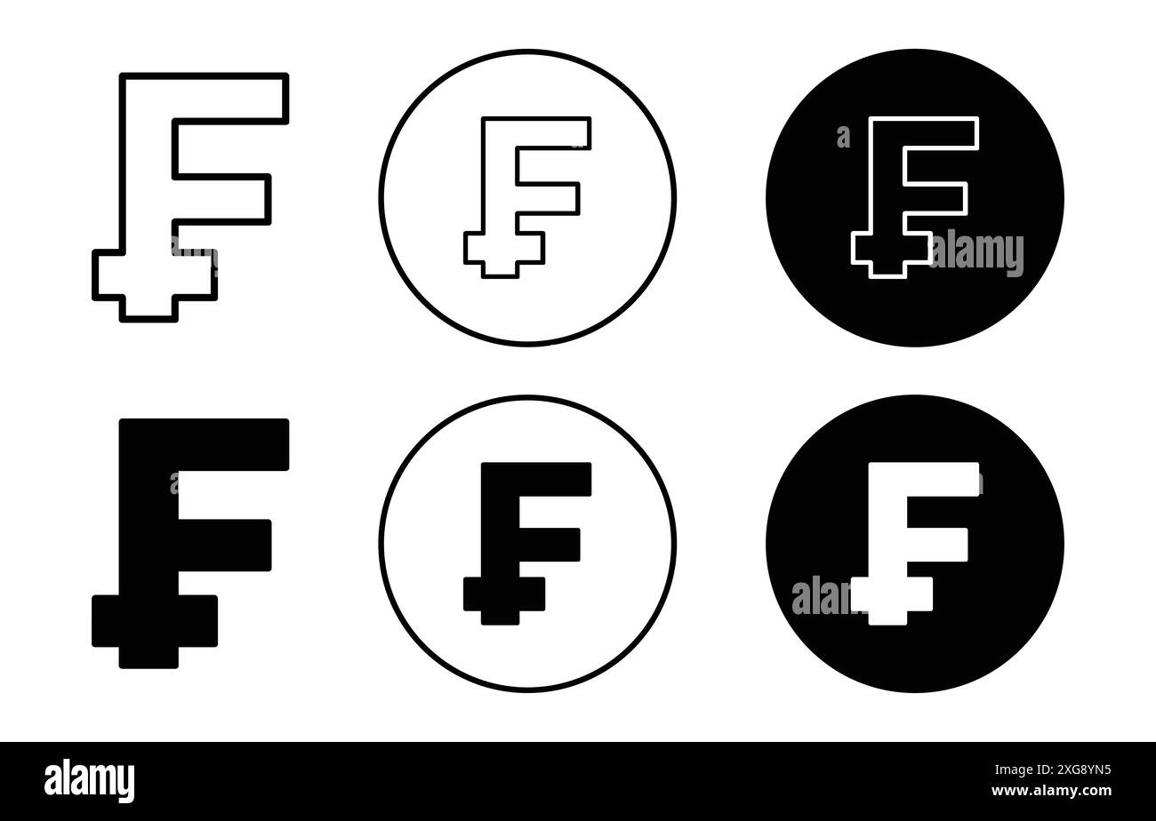 Swiss franc currency icon vector logo set collection for web app ui ...