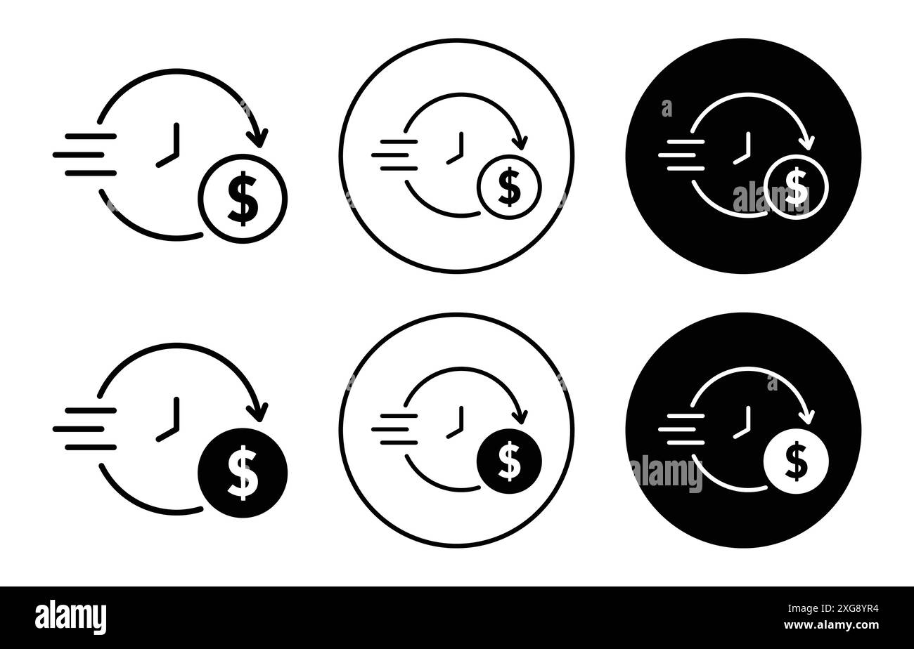 Time is money icon vector logo set collection for web app ui Stock ...