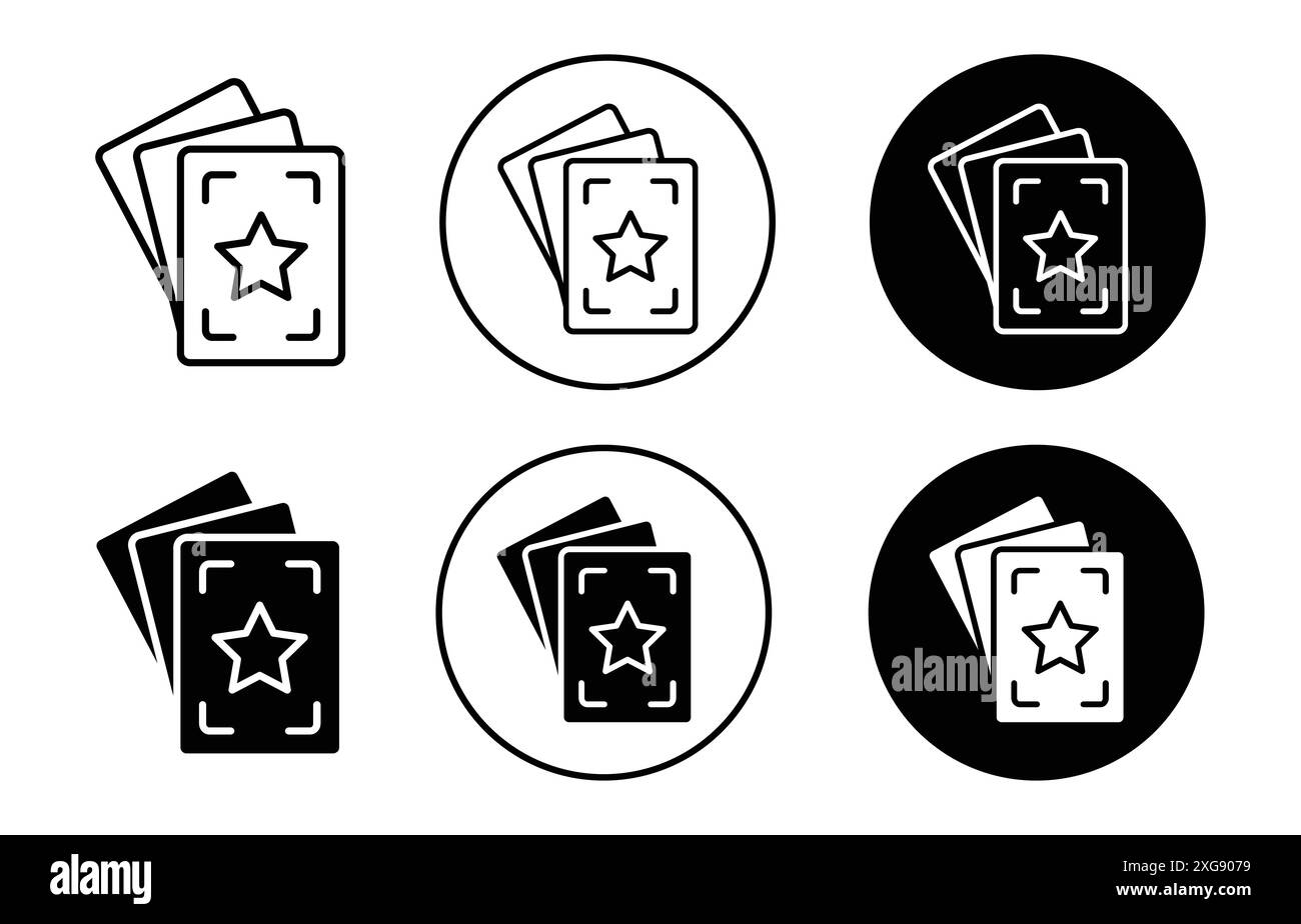 Tarot Icon vector logo set collection for web app ui Stock Vector