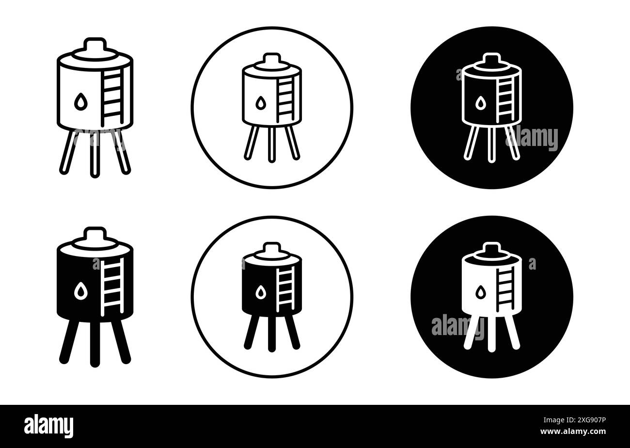 Water tank icon vector logo set collection for web app ui Stock Vector