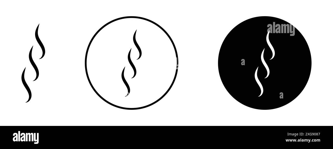 Smoke steam silhouette icon vector logo set collection for web app ui ...