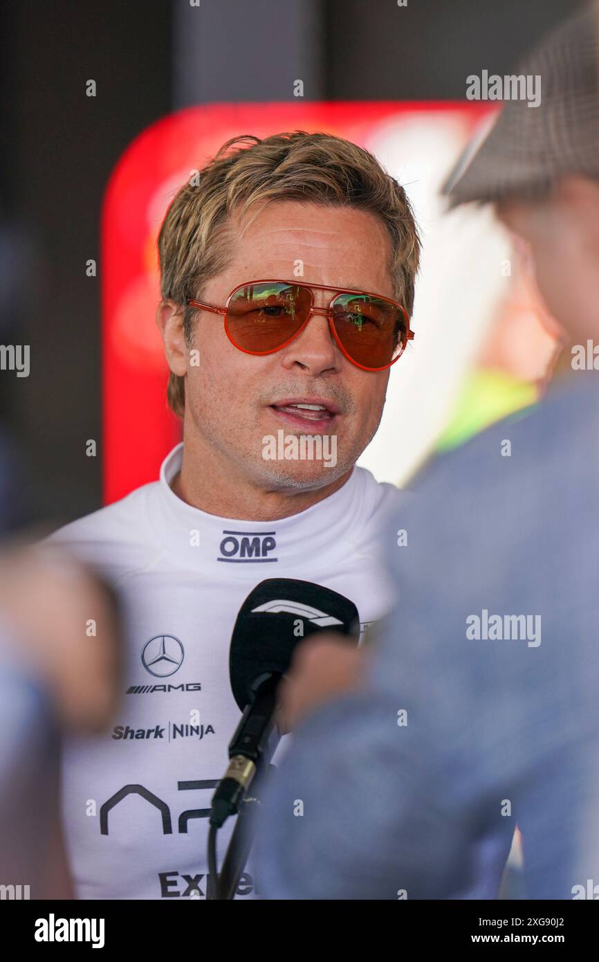 Silverstone Uk 07th July 2024 Brad Pitt As Sonny Hayes F1 Movie During The Formula One Qatar Airways British Grand Prix At The Silverstone Circuit Silverstone England United Kingdom On 7 July 2024 Credit Every Second Mediaalamy Live News 2XG90J2
