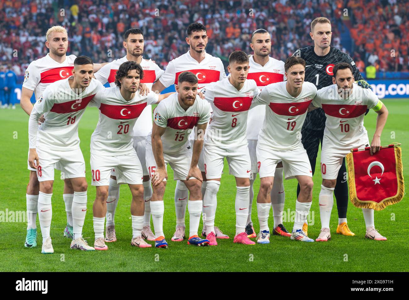 BERLIN, GERMANY - JULY 6, 2024: Euro 2024 quarterfinal match Nederlands vs Turkey (Turkiye) 2:1. National team of Turkey. Stock Photo