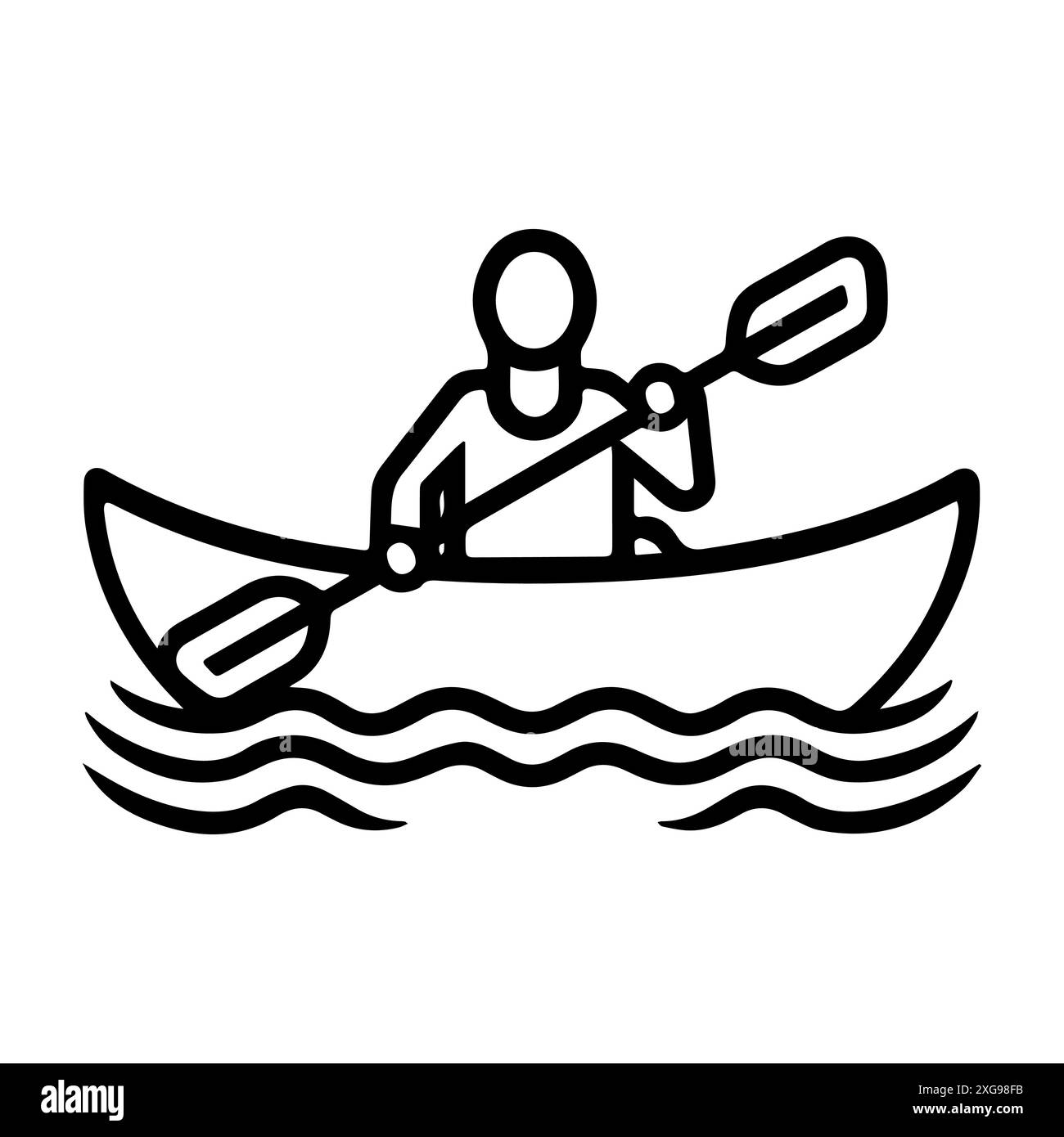 kayak icon or modern line symbol. Vector line art and icon design with ...