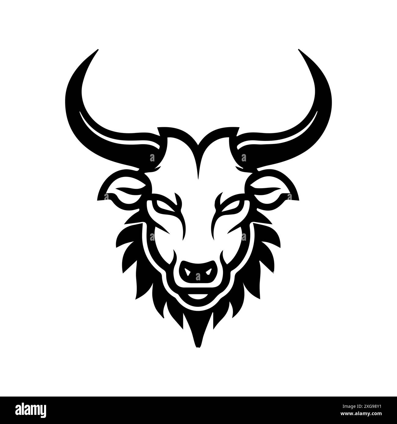 Minotaur icon or modern line symbol. Vector line art and icon design with bold outline. Black and white Pixel Perfect minimalistic symbol isolated whi Stock Vector