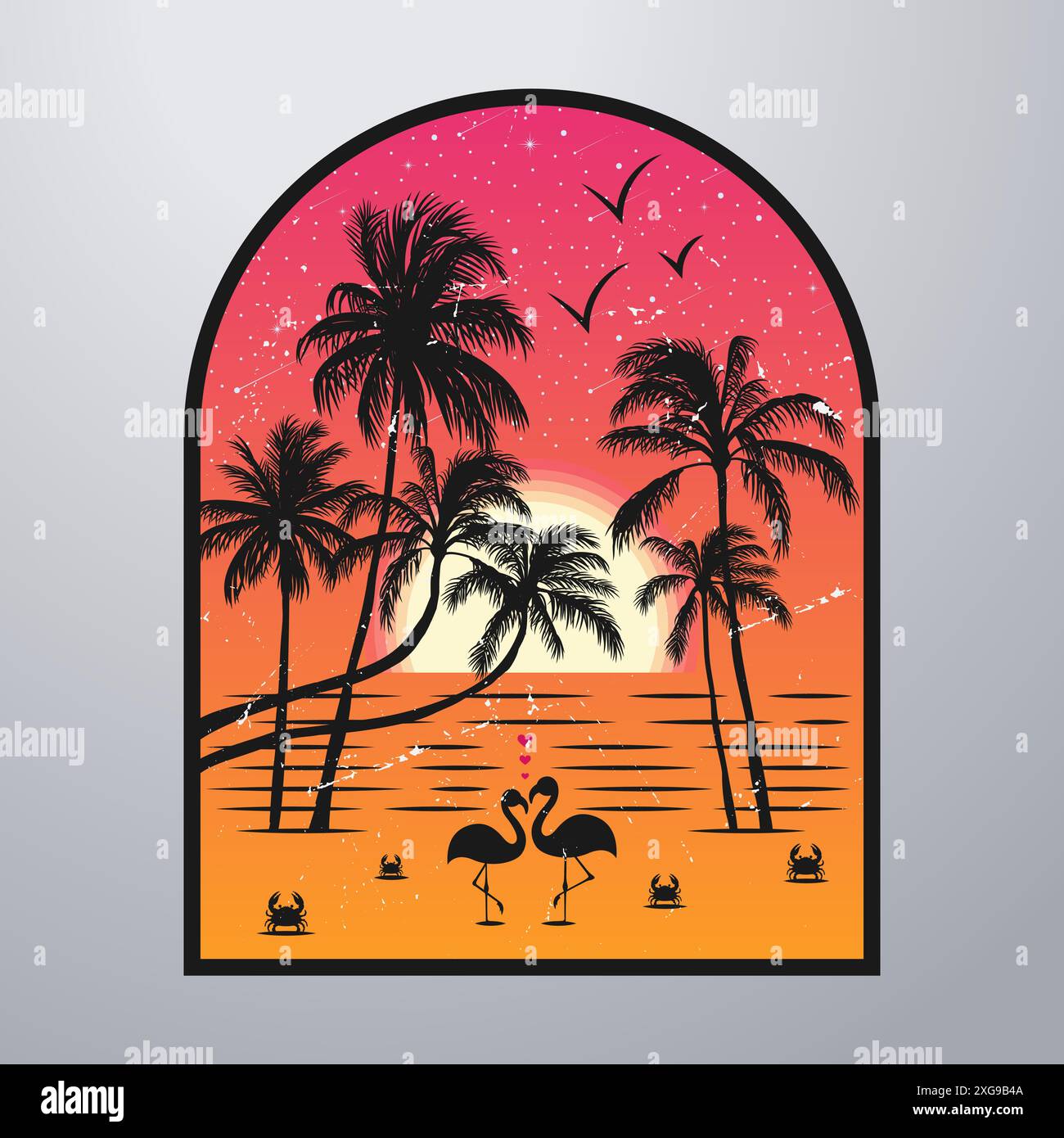 Summer Time On The Beach Poster Artwork Stock Vector Image & Art - Alamy