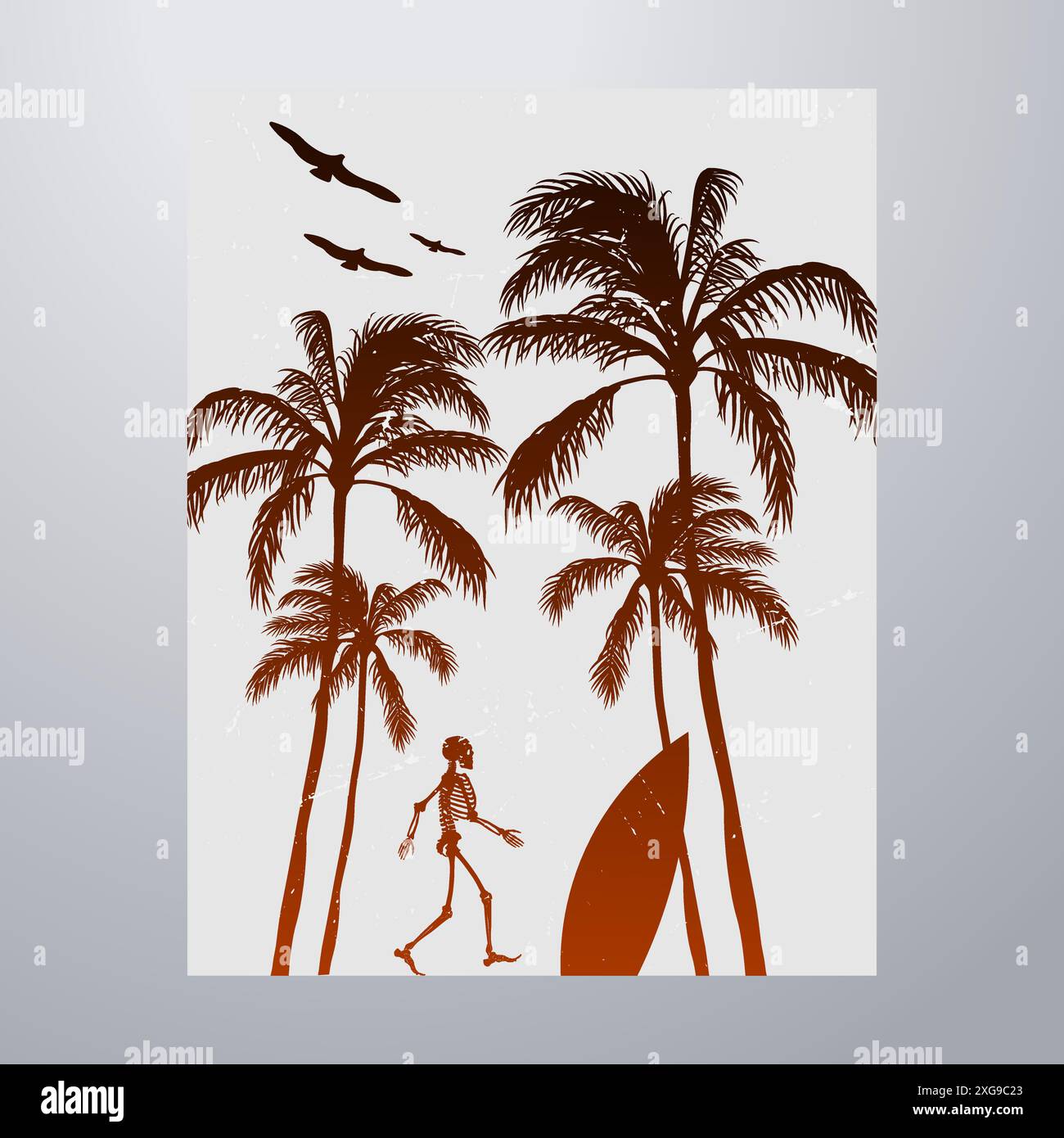 Summer Time On The Beach Poster Artwork Stock Vector Image & Art - Alamy