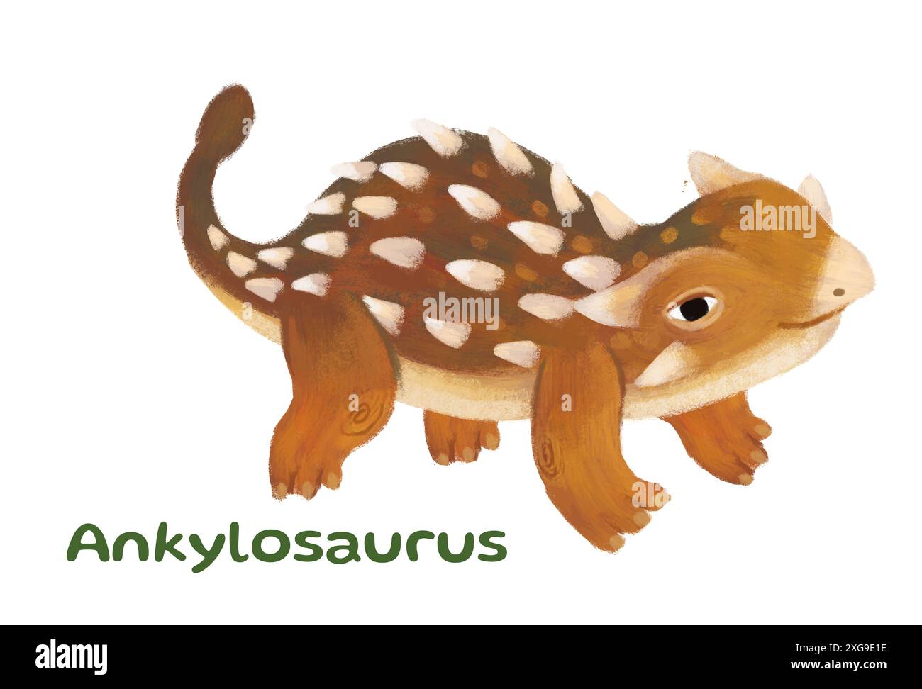 cartoon happy and funny colorful prehistoric dinosaur dino ankylosaurus ...